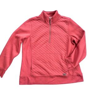 LL Bean Quilted Pullover with quarter zip rust color women size 1X